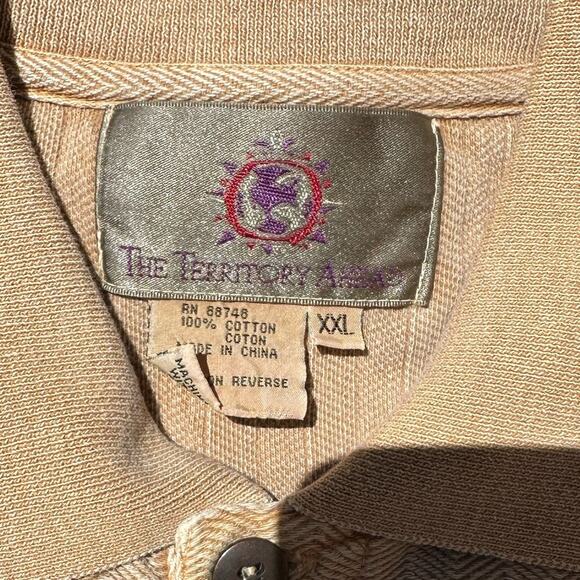 Vintage Territory Ahead Heavyweight Herringbone Textured Short Sleeve Polo Shirt - Picture 3 of 9